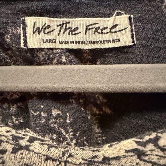 We The Free Black & White Paisley Layered Knit Pullover - Picture 2 of 3